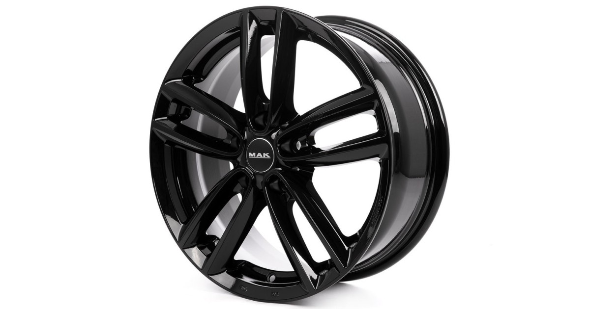 Jante Alu MAK OXFORD GLOSS BLACK 7x17 5x112 ET54 , Alésage 66.6