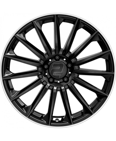 Jante ALU, Wheelworld - 2DRV WH39 SW+ Noir brillant laqué / Bord poli 9.5X22 5/ 112 ET32, Alésage 66.6