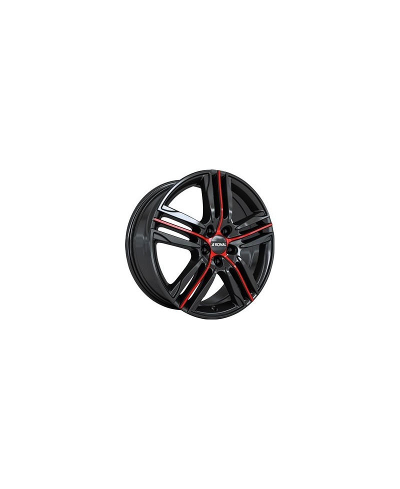 Jante ALU, Ronal R57/JBLRED/ET33 JETBLACK-RED-SPOKE, 7.50X19 5/112 ET33, Alésage 66.6