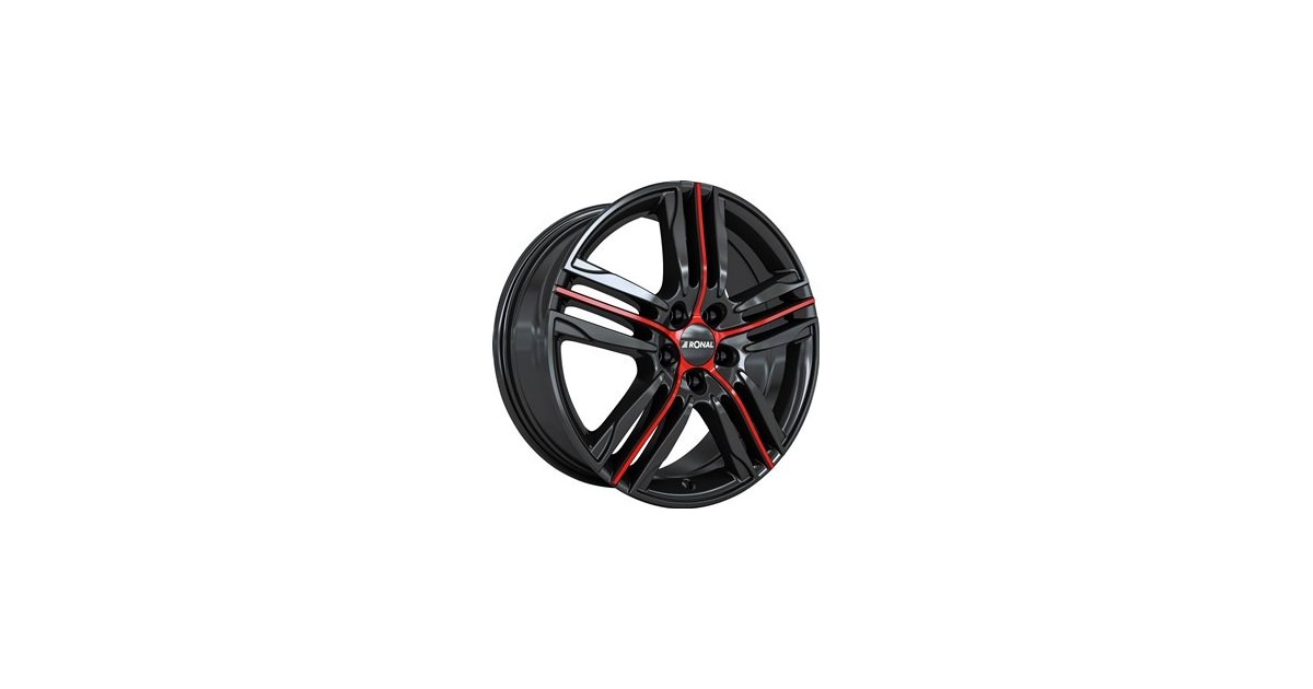 Jante ALU, Ronal R57/JBLRED/ET33 JETBLACK-RED-SPOKE, 7.50X19 5/112 ET33, Alésage 66.6