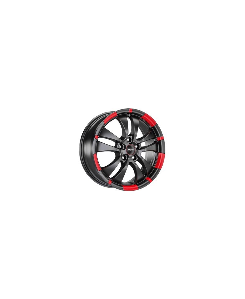 Jante ALU, Ronal R59M/JBLREDR/25 JETBLACK-MATT-RED RIM, 7X16 4/108 ET25, Alésage 65.03
