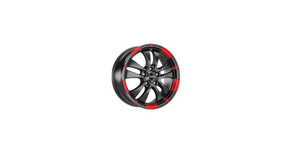 Jante ALU, Ronal R59M/JBLREDR/25 JETBLACK-MATT-RED RIM, 7X16 4/108 ET25, Alésage 65.03