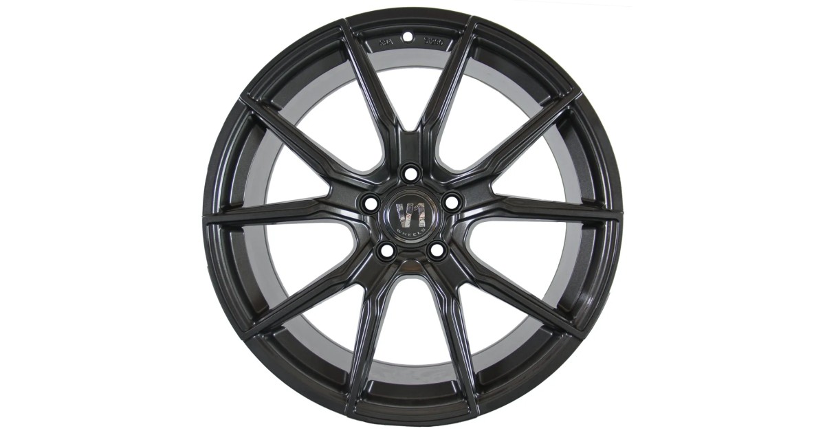 Jante ALU, V1 Wheels - V1 daytona grau lackiert 8.5X19 5/ 112 ET35 , Alésage 66.6