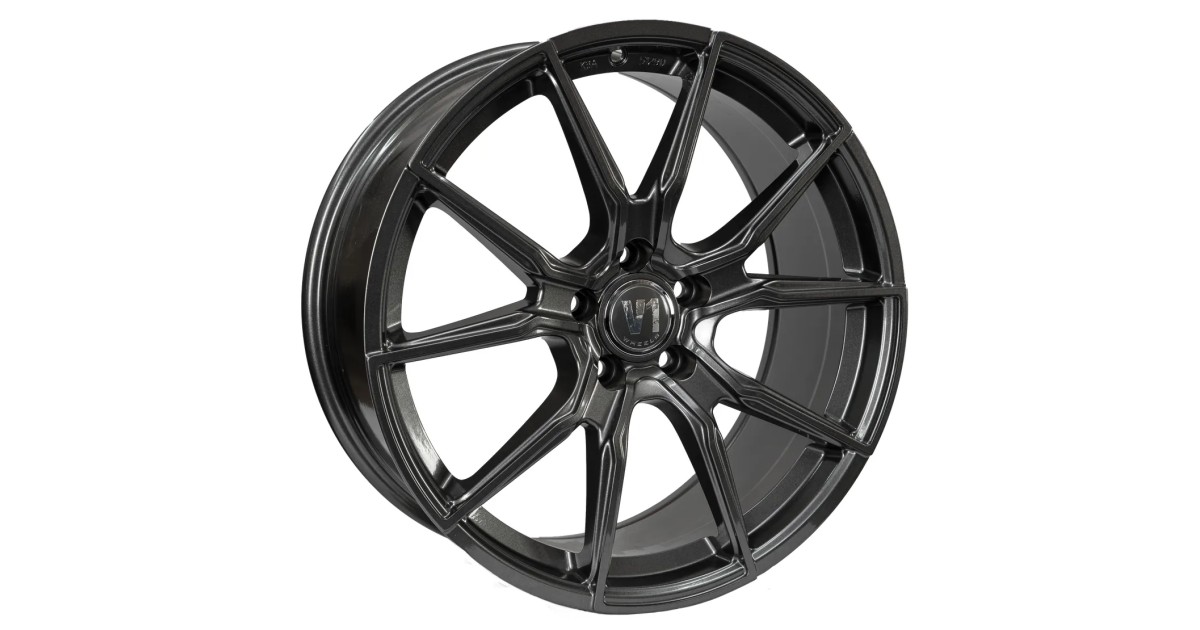 Jante ALU, V1 Wheels - V1 daytona grau lackiert 8X18 5/ 120 ET35 Alésage 72.6