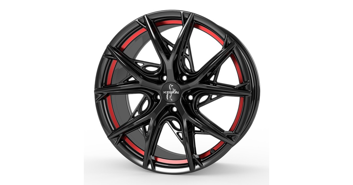 Jante ALU, Keskin Tuning KT24 BLACK PAINTED RED INSIDE 8.5x19 5/ 112 ET45, Alésage 66.6