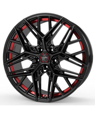 Jante ALU, Keskin Tuning KT25 BLACK PAINTED RED INSIDE 8.5x20 5/ 120 ET30, Alésage 72.6
