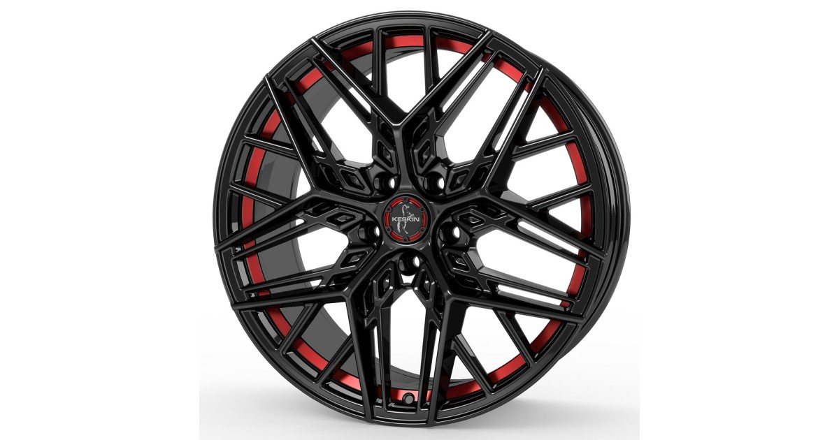 Jante ALU, Keskin Tuning KT25 BLACK PAINTED RED INSIDE 8.5x20 5/ 120 ET30, Alésage 72.6