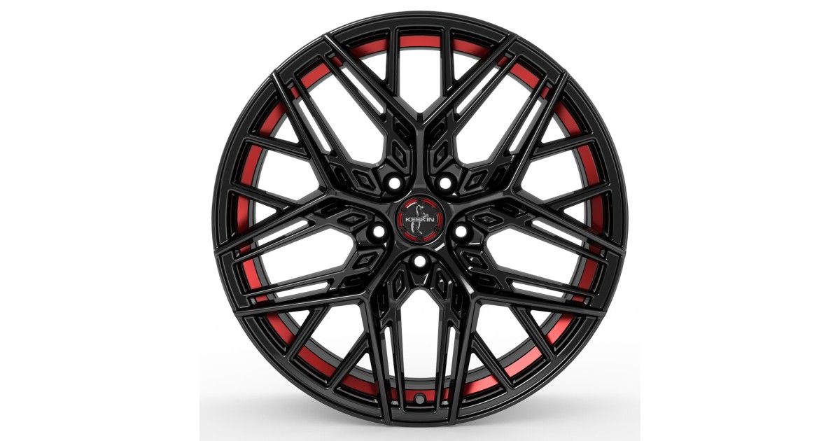 Jante ALU, Keskin Tuning KT25 BLACK PAINTED RED INSIDE 8.5x20 5/ 120 ET30, Alésage 72.6
