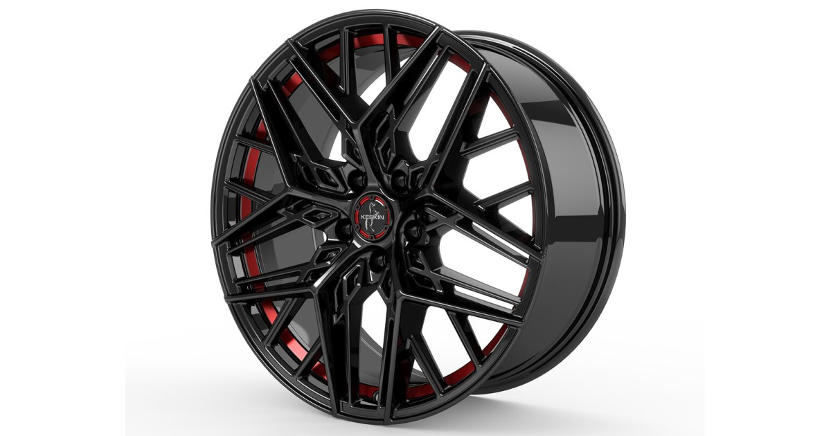 Jante ALU, Keskin Tuning KT25 BLACK PAINTED RED INSIDE 8.5x20 5/ 120 ET30, Alésage 72.6