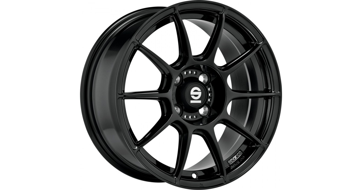 Jante Alu SPARCO FF1 Gloss black 7x17 4x100 ET44 , Alésage 63.3