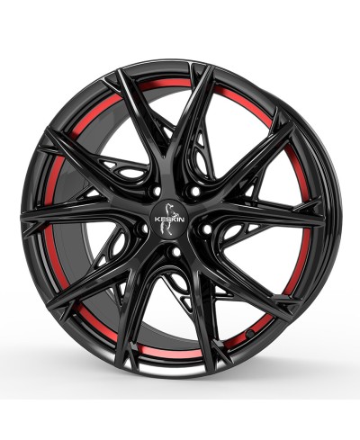 Jante ALU, Keskin Tuning KT24 BLACK PAINTED RED INSIDE 8.5x19 5/ 112 ET30, Alésage 66.6