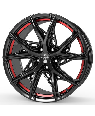 Jante ALU, Keskin Tuning KT24C BLACK PAINTED RED INSIDE 8.5x19 5/ 112 ET30, Alésage 66.6