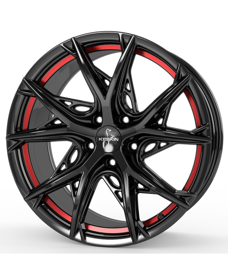 Jante ALU, Keskin Tuning KT24C BLACK PAINTED RED INSIDE 8.5x19 5/ 112 ET30, Alésage 66.6