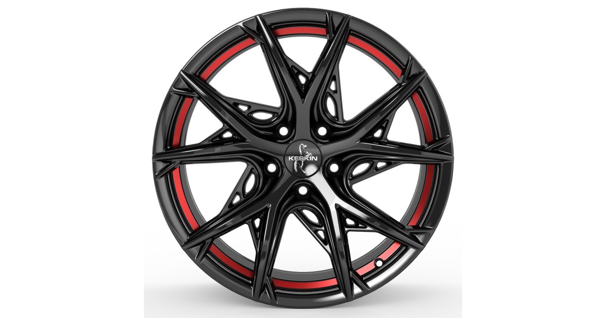 Jante ALU, Keskin Tuning KT24C BLACK PAINTED RED INSIDE 8.5x19 5/ 112 ET30, Alésage 66.6
