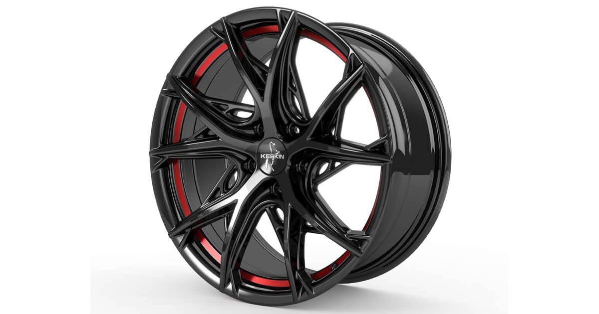 Jante ALU, Keskin Tuning KT24C BLACK PAINTED RED INSIDE 8.5x19 5/ 112 ET30, Alésage 66.6
