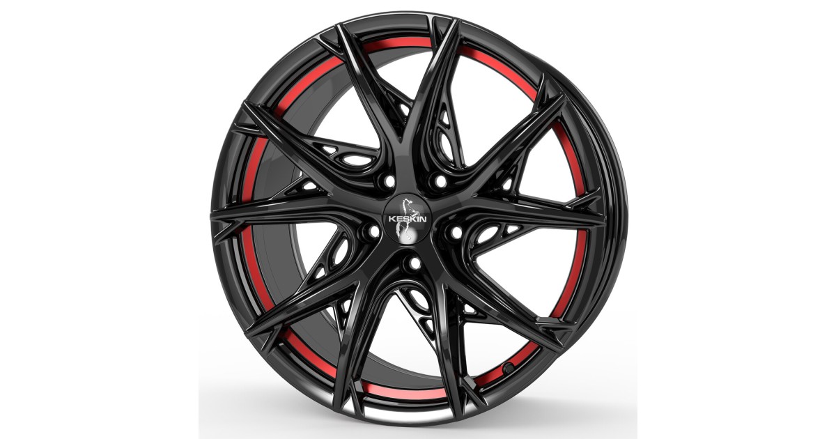 Jante ALU, Keskin Tuning KT24C BLACK PAINTED RED INSIDE 8.5x19 5/ 120 ET35, Alésage 72.6