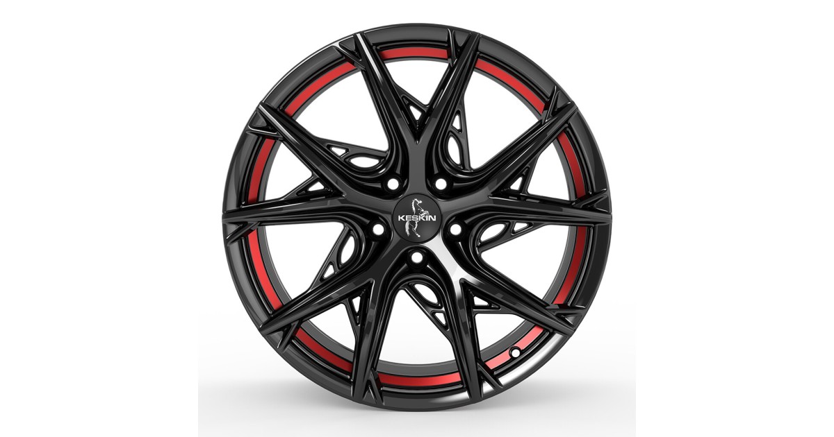 Jante ALU, Keskin Tuning KT24 BLACK PAINTED RED INSIDE 8.5x19 5/ 108 ET40, Alésage 72.6