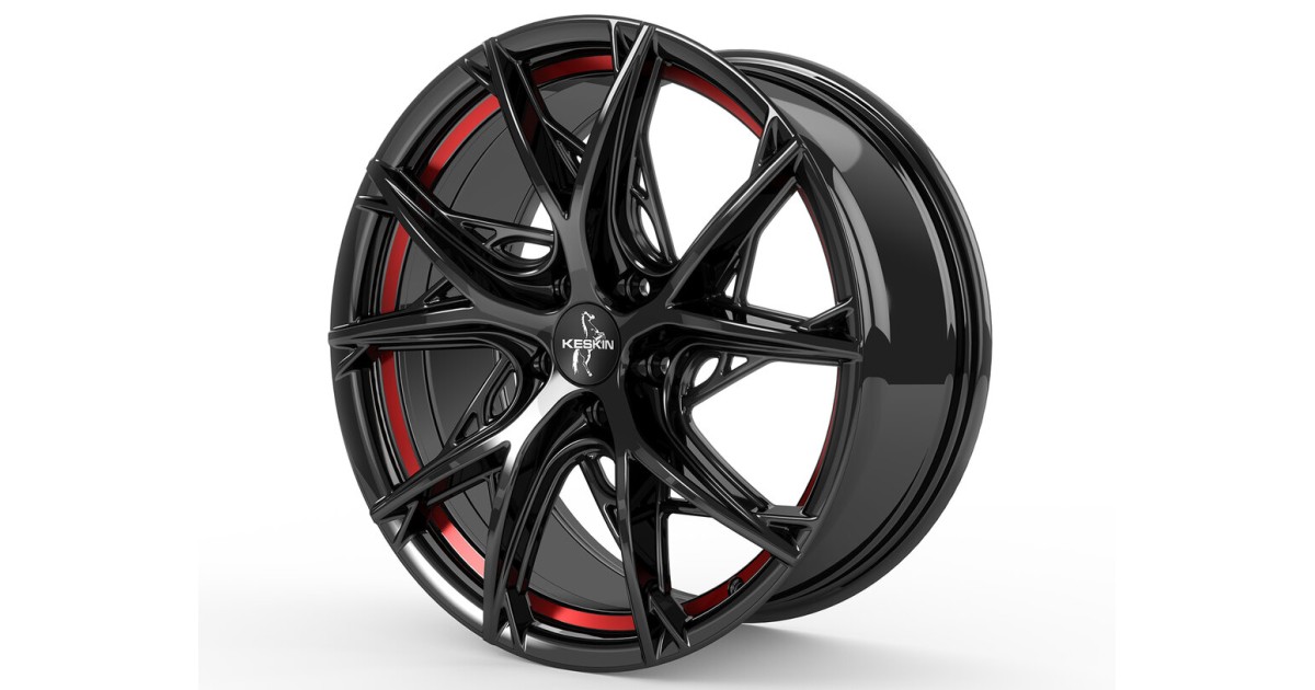 Jante ALU, Keskin Tuning KT24 BLACK PAINTED RED INSIDE 8.5x19 5/ 108 ET40, Alésage 72.6