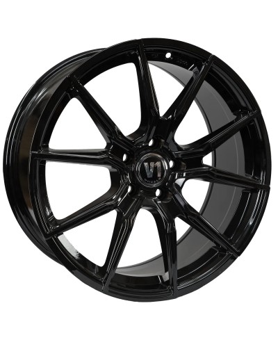 Jante ALU, V1 Wheels V1 Noir brillant laqué 8.50X19 5/ 112 ET45 , Alésage 66.6