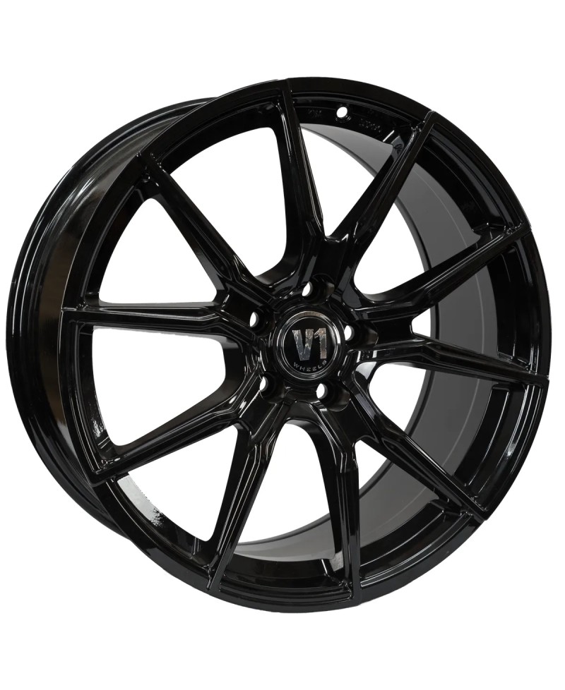 Jante ALU, V1 Wheels V1 Noir brillant laqué 9X20 5/ 112 ET25 , Alésage 66.6