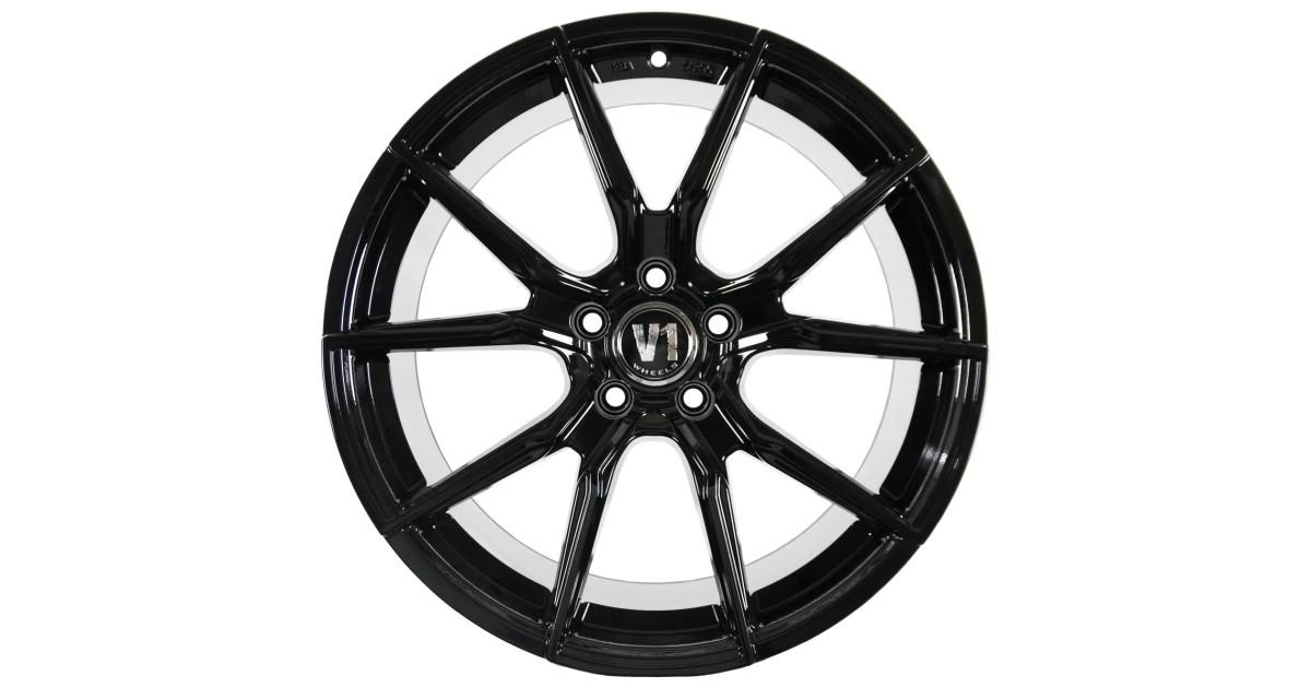 Jante ALU, V1 Wheels V1 Noir brillant laqué 8X18 5/ 120 ET45 , Alésage 66.6