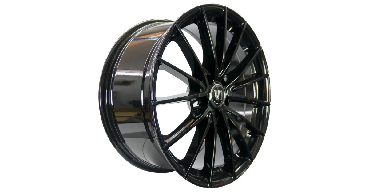 Jante ALU,  V1 Wheels V2 Noir brillant laqué 8X18 5/120 ET35 , Alésage 72.6