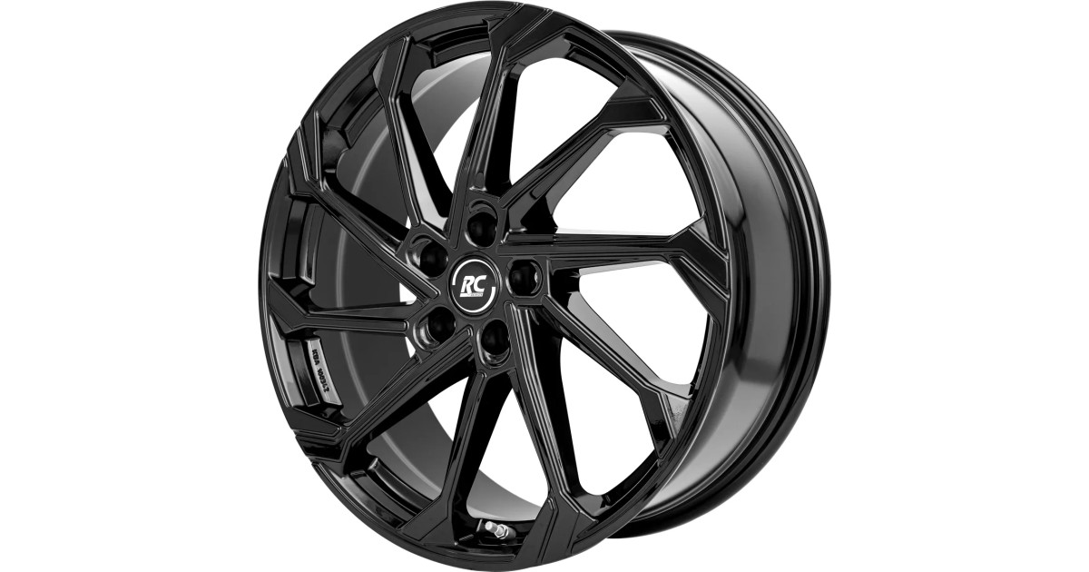 Jante Alu RC Design RC36 Noir brillant laqué 8x20 5x130 ET40  , Alésage 66.6