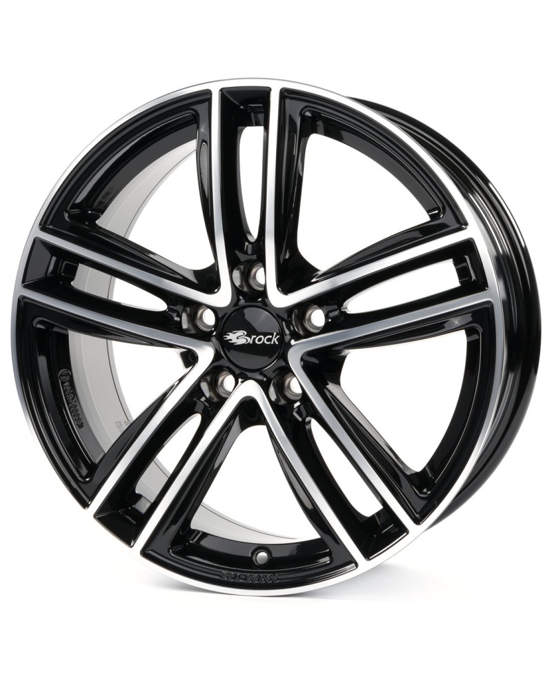 Jante Alu RC Design RC27  Noir brillant , Face polie 6,5x17 5x114.3 ET32 , Alésage 66.1