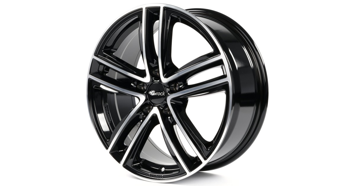 Jante Alu RC Design RC27  Noir brillant , Face polie 6,5x17 5x114.3 ET32 , Alésage 66.1