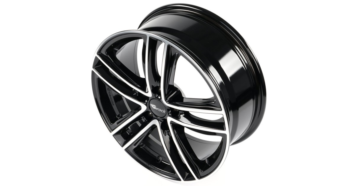 Jante Alu RC Design RC27  Noir brillant , Face polie 6,5x17 5x114.3 ET32 , Alésage 66.1