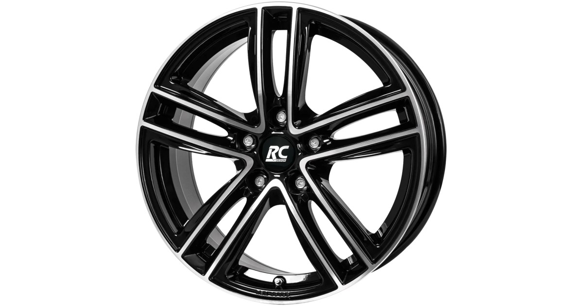 Jante Alu RC Design RC27 Noir , Face polie 8x19 5x112 ET44  , Alésage 57.10