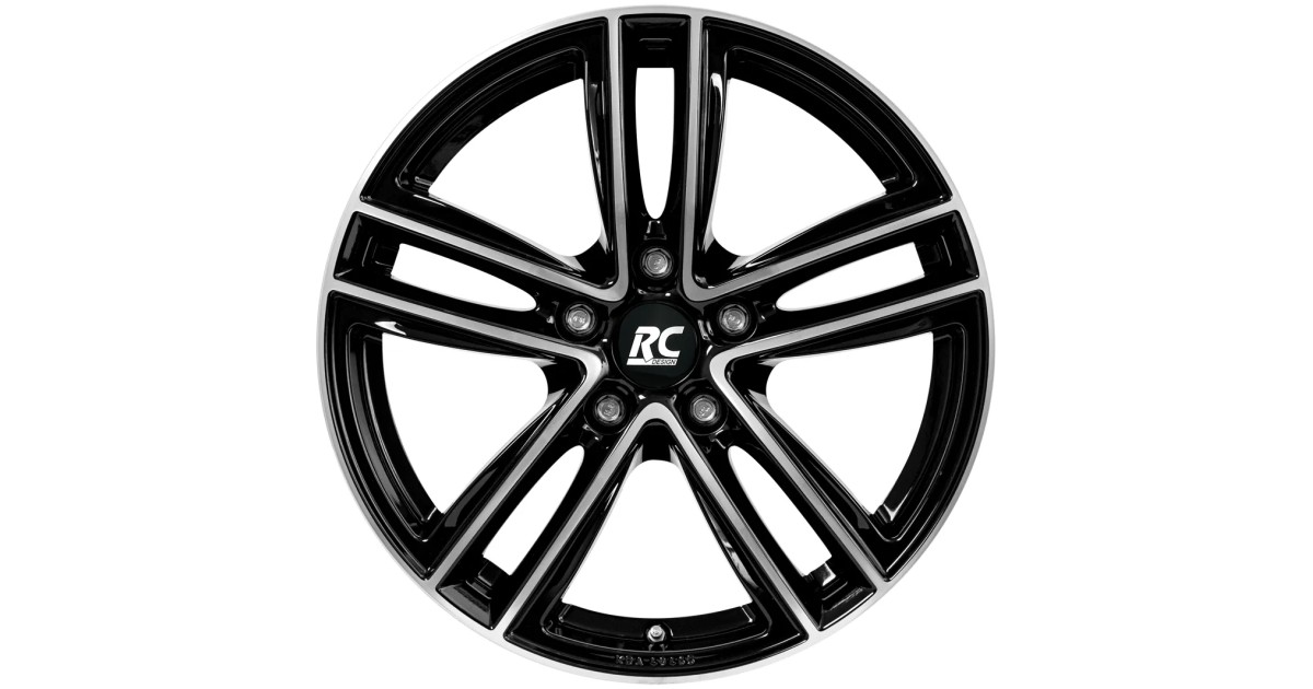 Jante Alu RC Design RC27 Noir , Face polie 8x19 5x112 ET44  , Alésage 57.10