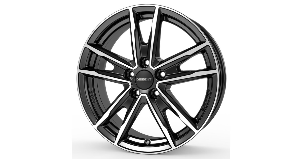 Jante Alu Dezent KF Noir , Face polie 7x18 5x112 ET47  , Alésage 66.6