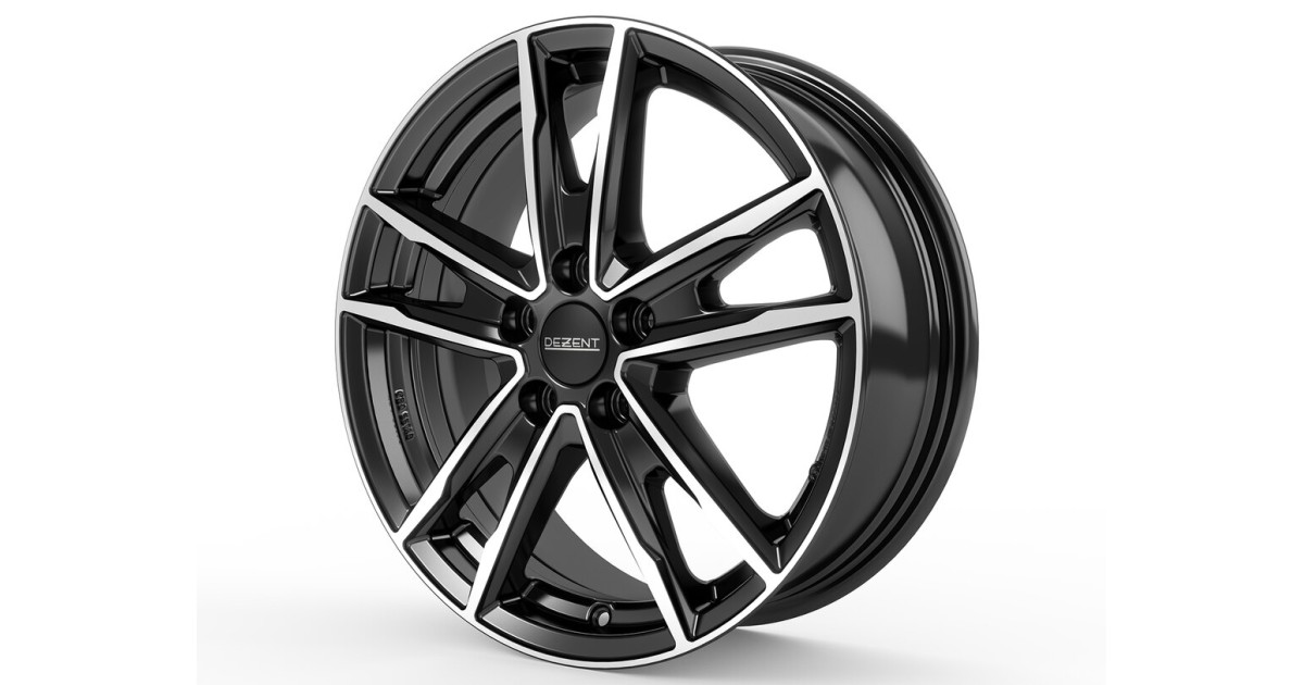 Jante Alu Dezent KF Noir , Face polie 7x18 5x112 ET47  , Alésage 66.6