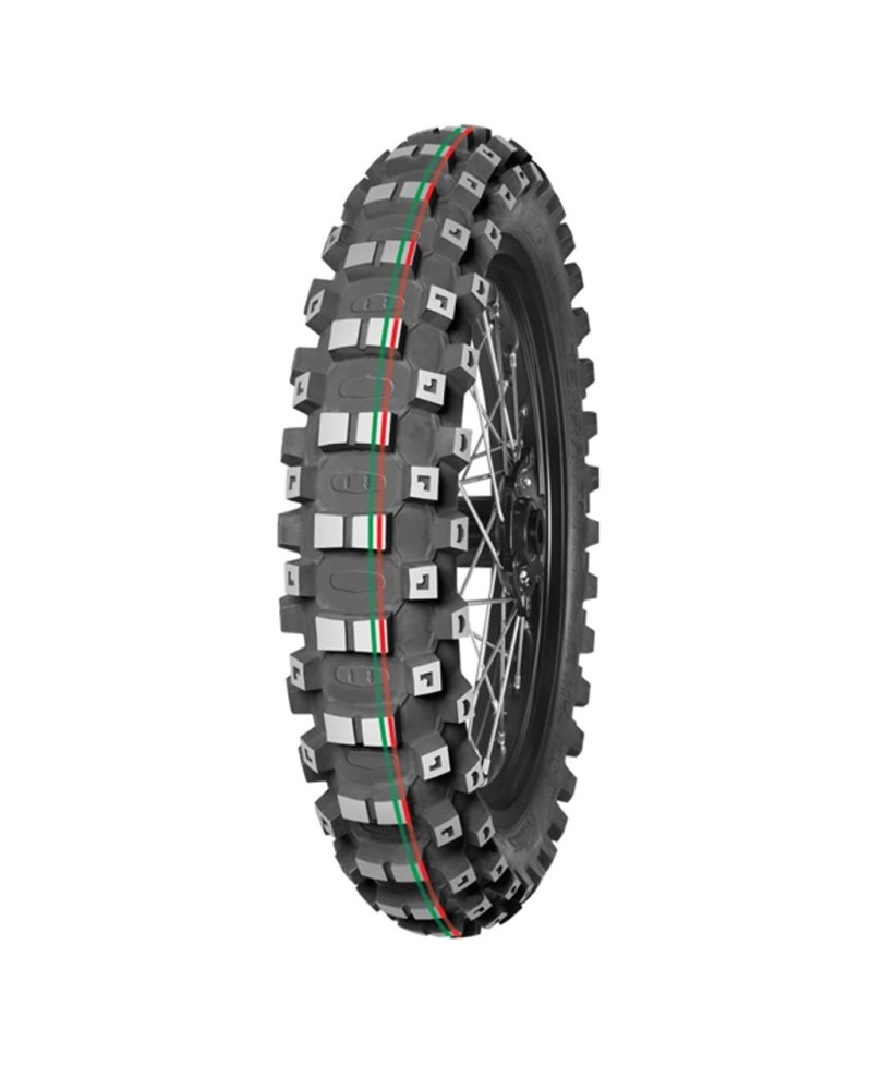 Pneu moto,  Mitas TERRA FORCE-MX MH  Rear Red & Green stripe 110/ 90-19 62M TT medium/hard NHS