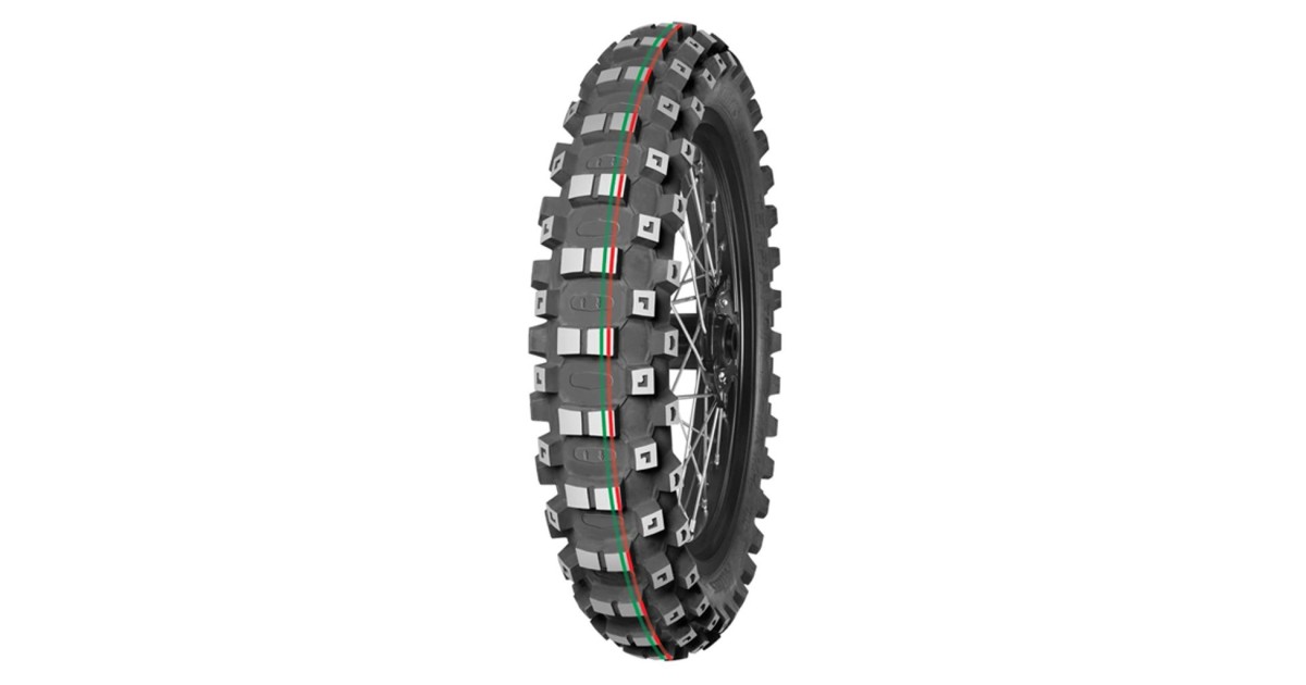 Pneu moto,  Mitas TERRA FORCE-MX MH  Rear Red & Green stripe 110/ 90-19 62M TT medium/hard NHS