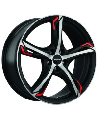 Jante ALU, Ronal R62 RED Jetblack-mat , Face polie 8X19 5/ 112 ET35, Alésage 76
