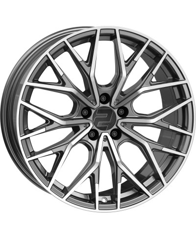 Jante ALU, Wheelworld - 2DRV WH37 Dark Gunmetal / ANTHRACITE FONCE FACE POLIE 8.5X19 5/ 112 ET26, Alésage 66.6