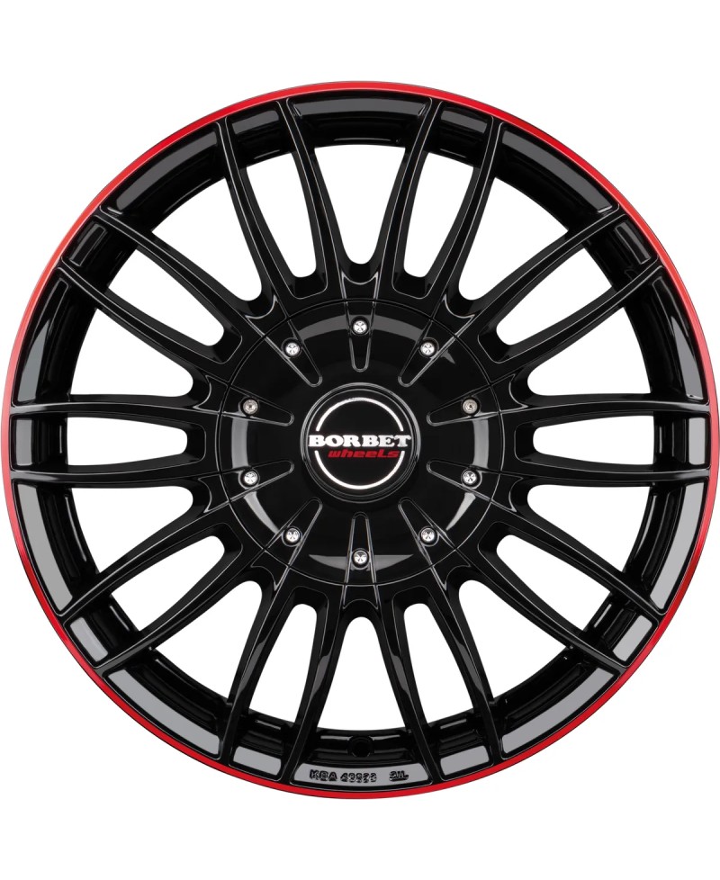 Jante Alu Borbet CW3 Black glossy red ring 7,5x18 5x130 ET53 , Alésage 78.1
