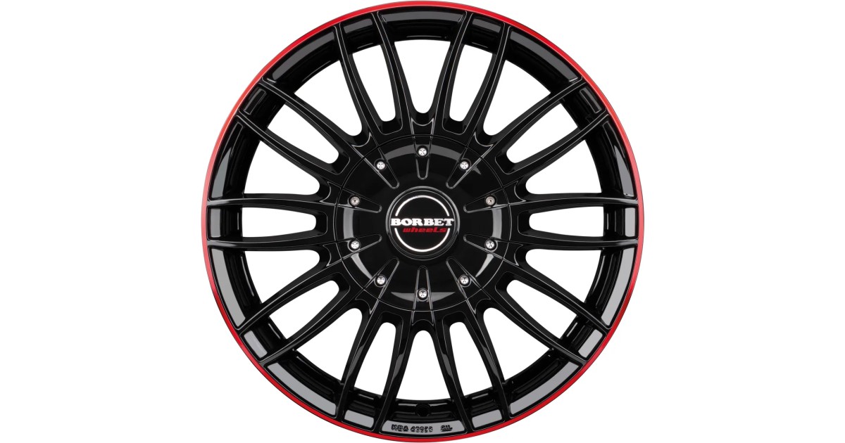 Jante Alu Borbet CW3 Black glossy red ring 7,5x18 5x130 ET53 , Alésage 78.1