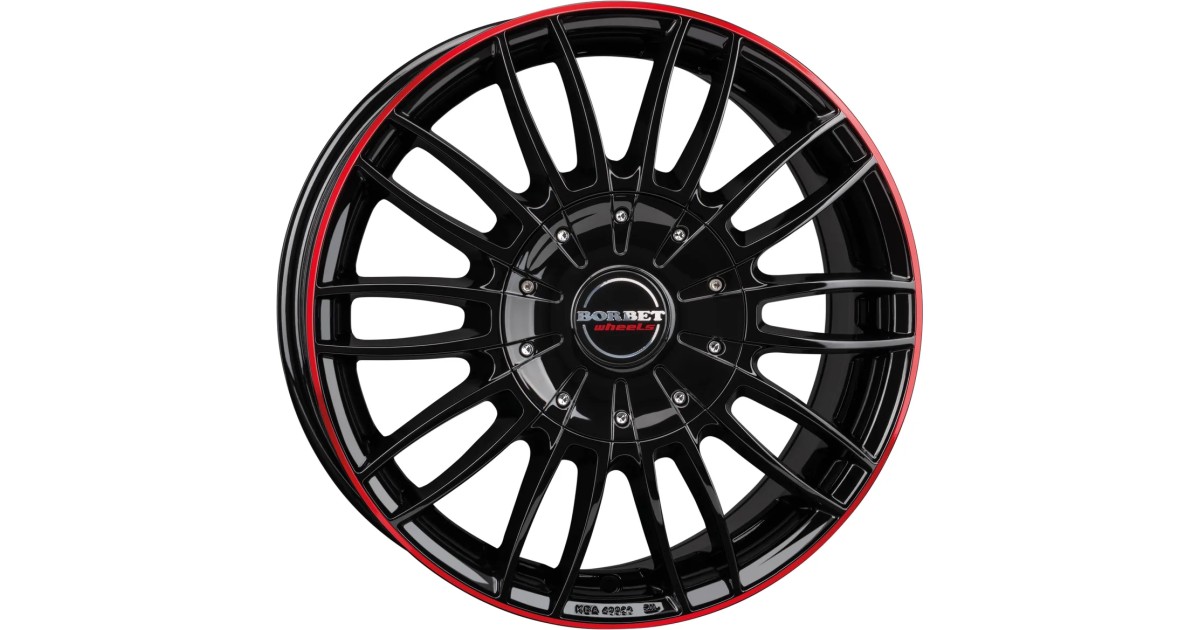Jante Alu Borbet CW3 Black glossy red ring 7,5x18 5x130 ET53 , Alésage 78.1