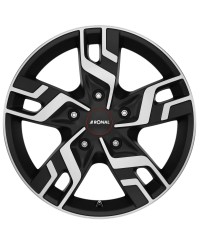 Jante ALU, Ronal R64 Jetblack-matt-Face polie 7X17 5/ 120 ET55, Alésage 65.1