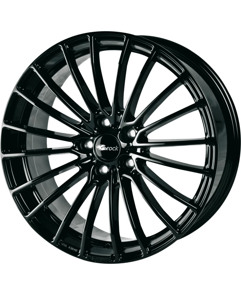 Jante Alu Brock B24 Noir brillant laqué 8x18 5x114.3 ET38 , Alésage 72.6
