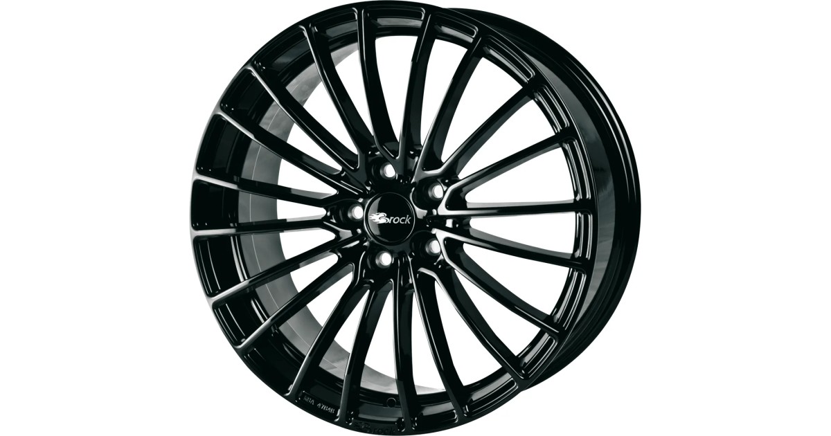 Jante Alu Brock B24 Noir brillant laqué 8x18 5x114.3 ET38 , Alésage 72.6