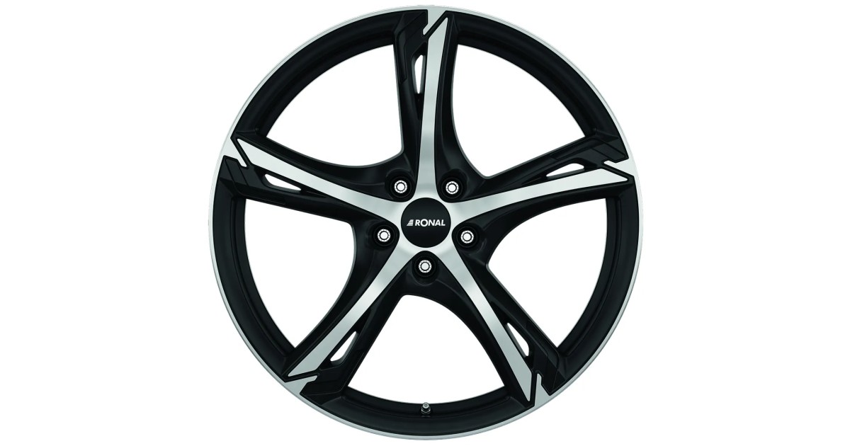 Jante ALU, Ronal R62 JETBLACK-MATT-FRONT-POLISH 8X19 5/ 108 ET45, Alésage 76