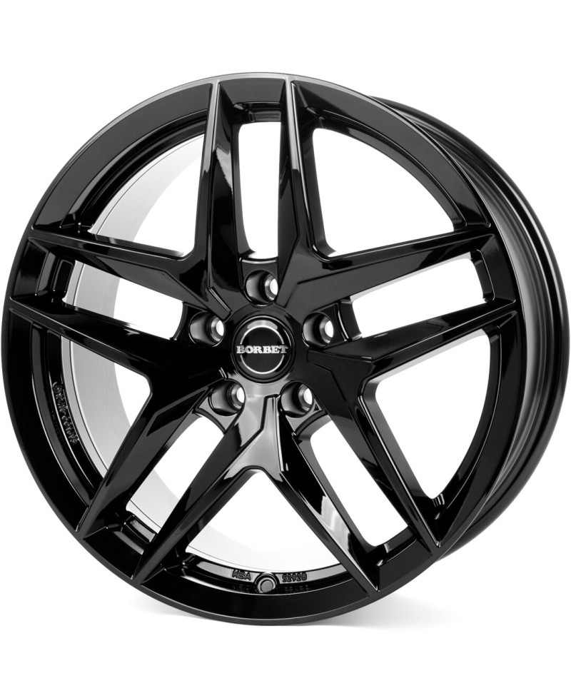 Jante Alu Borbet Z Noir brillant 7,5x18 5x112 ET40, Alésage 66.6