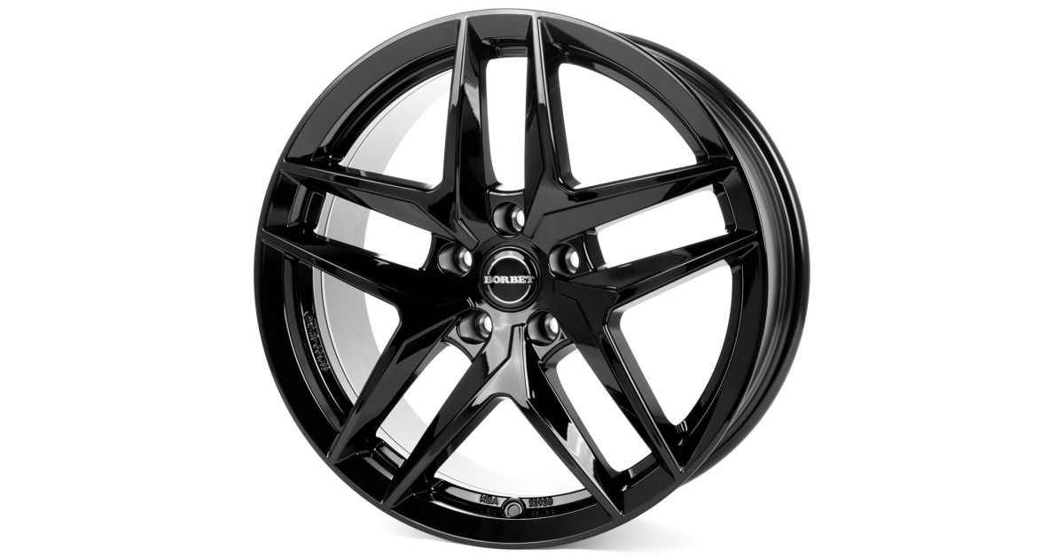 Jante Alu Borbet Z Noir brillant 7,5x18 5x112 ET40, Alésage 66.6
