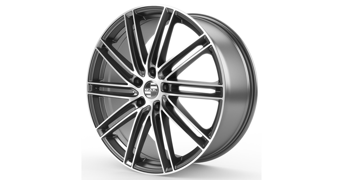Jante Alu MAK LEIPZIG Gun metallic mirror 9,5x22 5x112 ET26 , Alésage 66.6