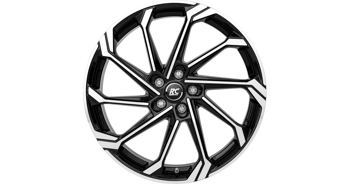 Jante Alu RC Design RC 36 Gloss Black Full Polished 8,5x20 5x112 ET50 , Alésage 60.1