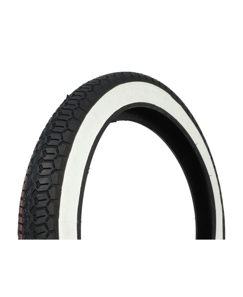Pneu mobylette,  Mitas B8 white wall front/ rear 2.25-16 38J